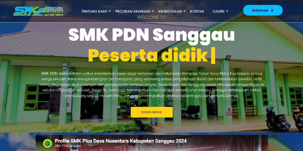 Pengembangan Website Resmi SMK Plus Desa Nusantara (SMK PDN) Sanggau