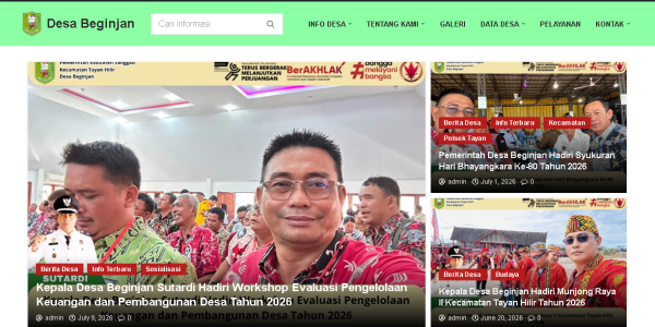 Pengembangan Website Resmi Pemerintah Desa Beginjan, Kecamatan Tayan Hilir